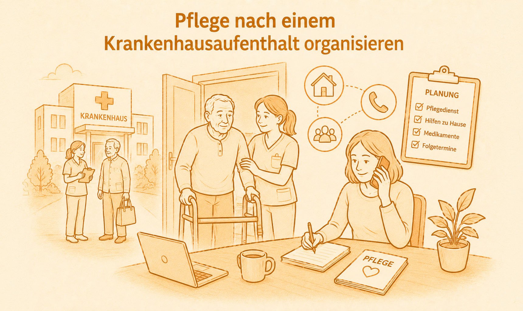 Wenn der Alltag plötzlich kippt - Pflege nach einem Krankenhausaufenthalt organisieren