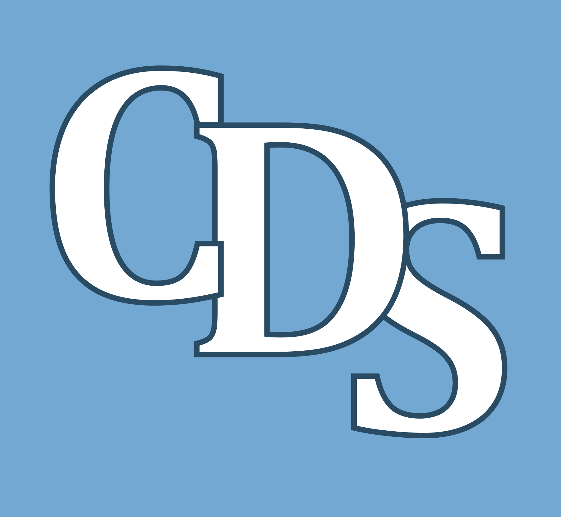 Cambridge Drawing Society Logo CDS on blue background