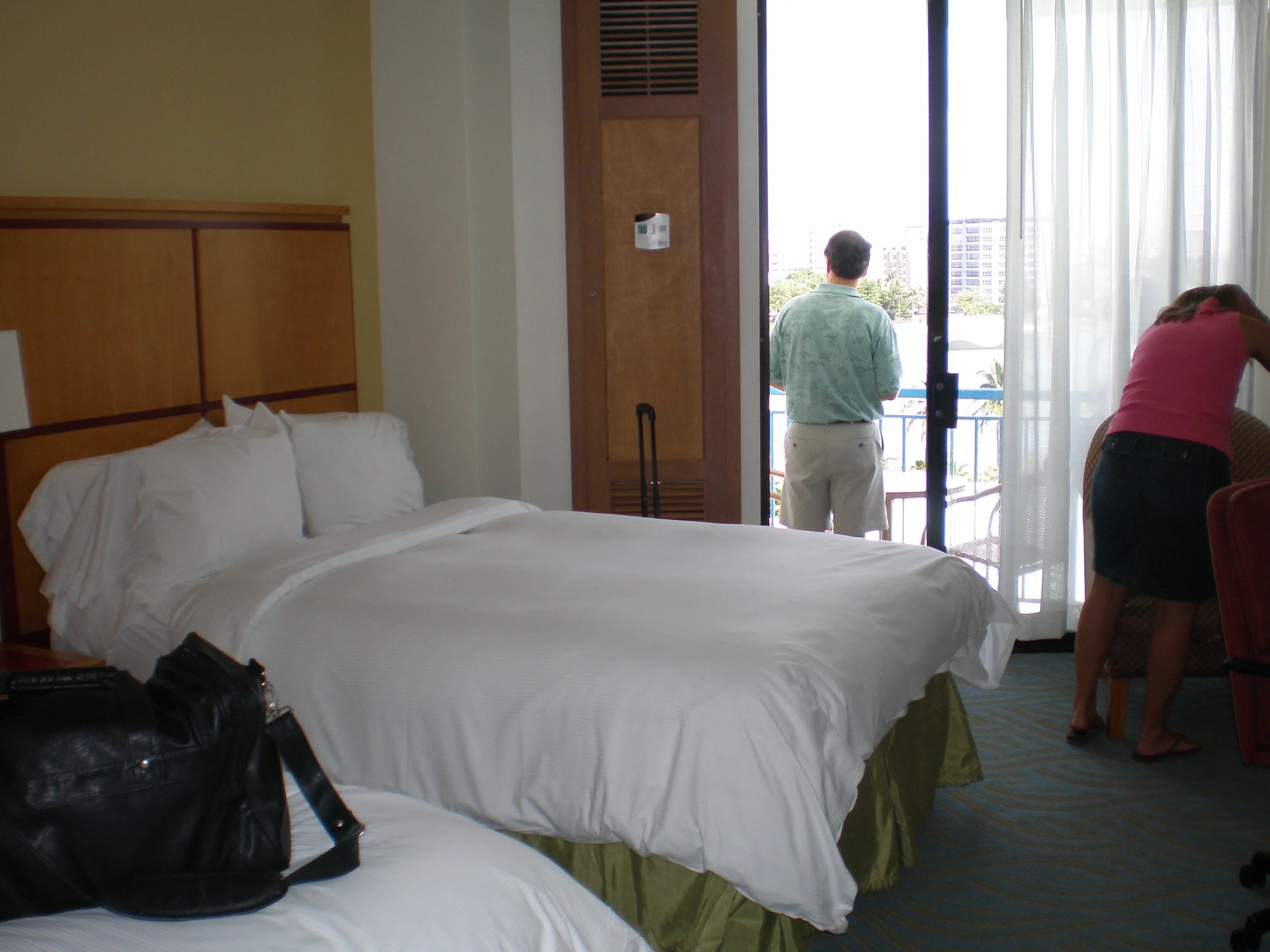 Settling into the hotel room