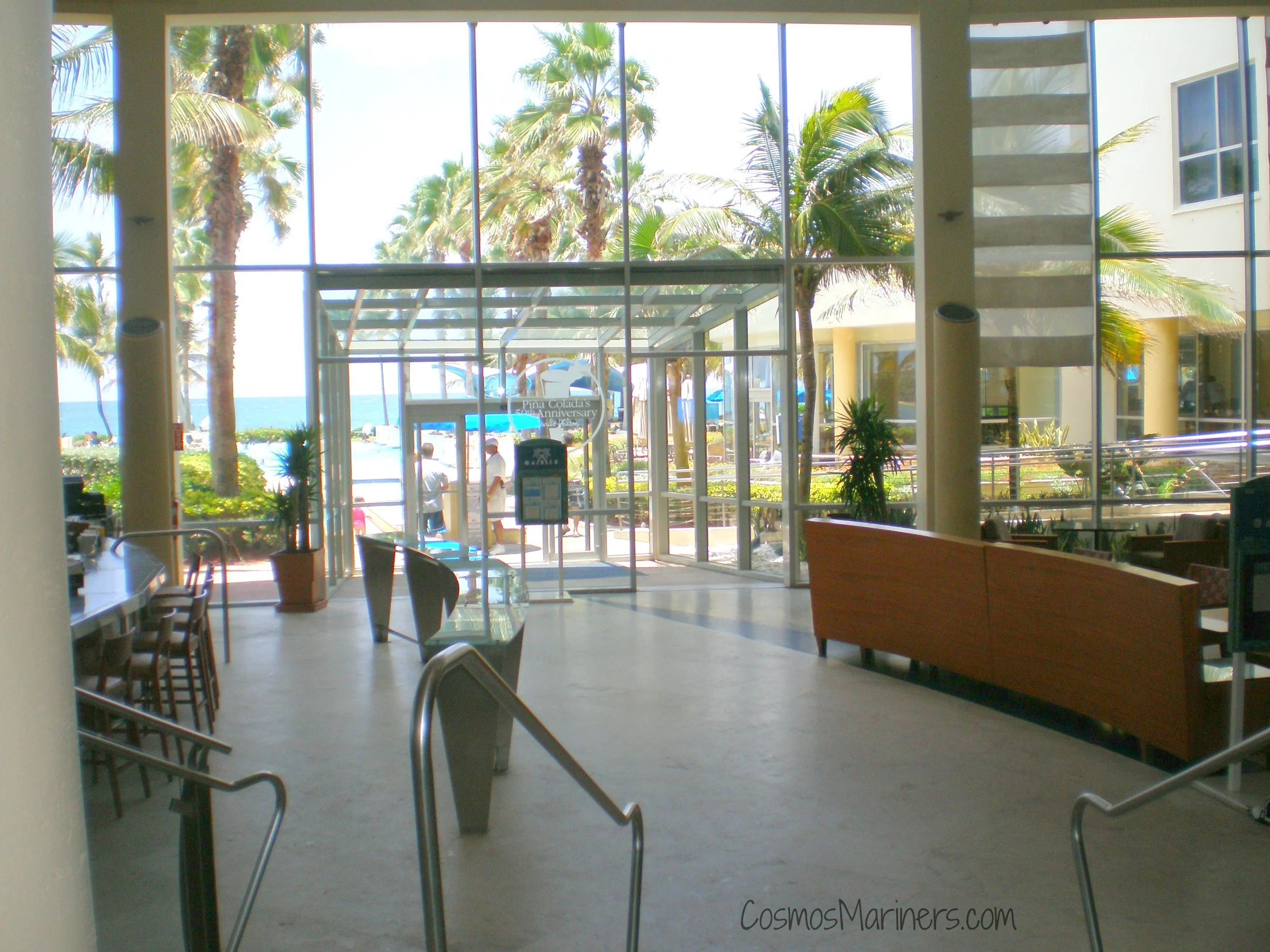 hotel lobby at the Caribe Hilton