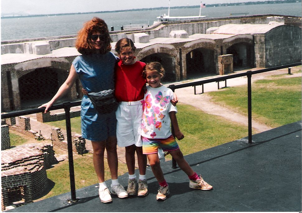 vintage family photo of author at Fort Sumter National Historic Site in Charleston SC