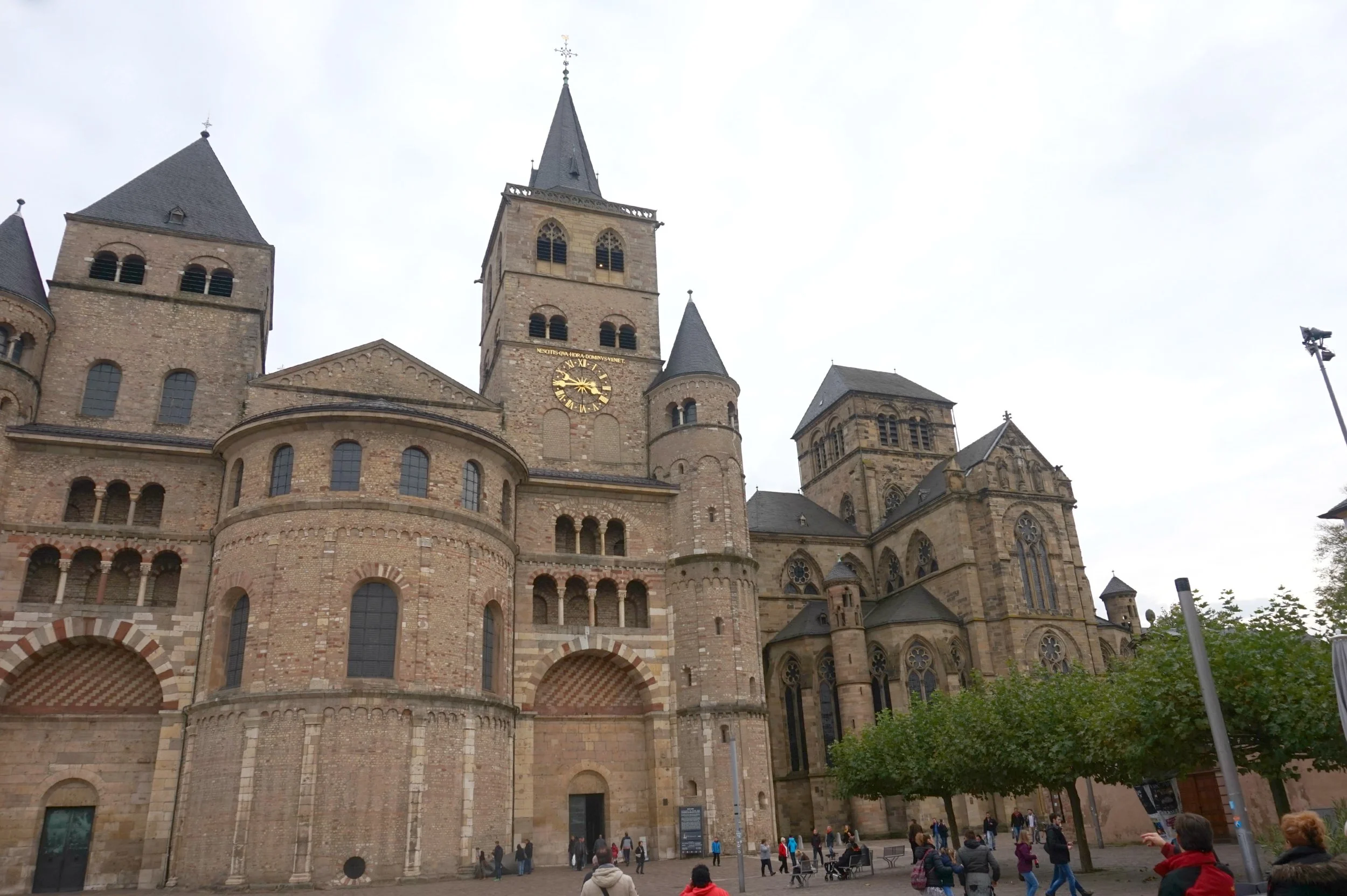 Brown brick exterior of the Trier Cathedral