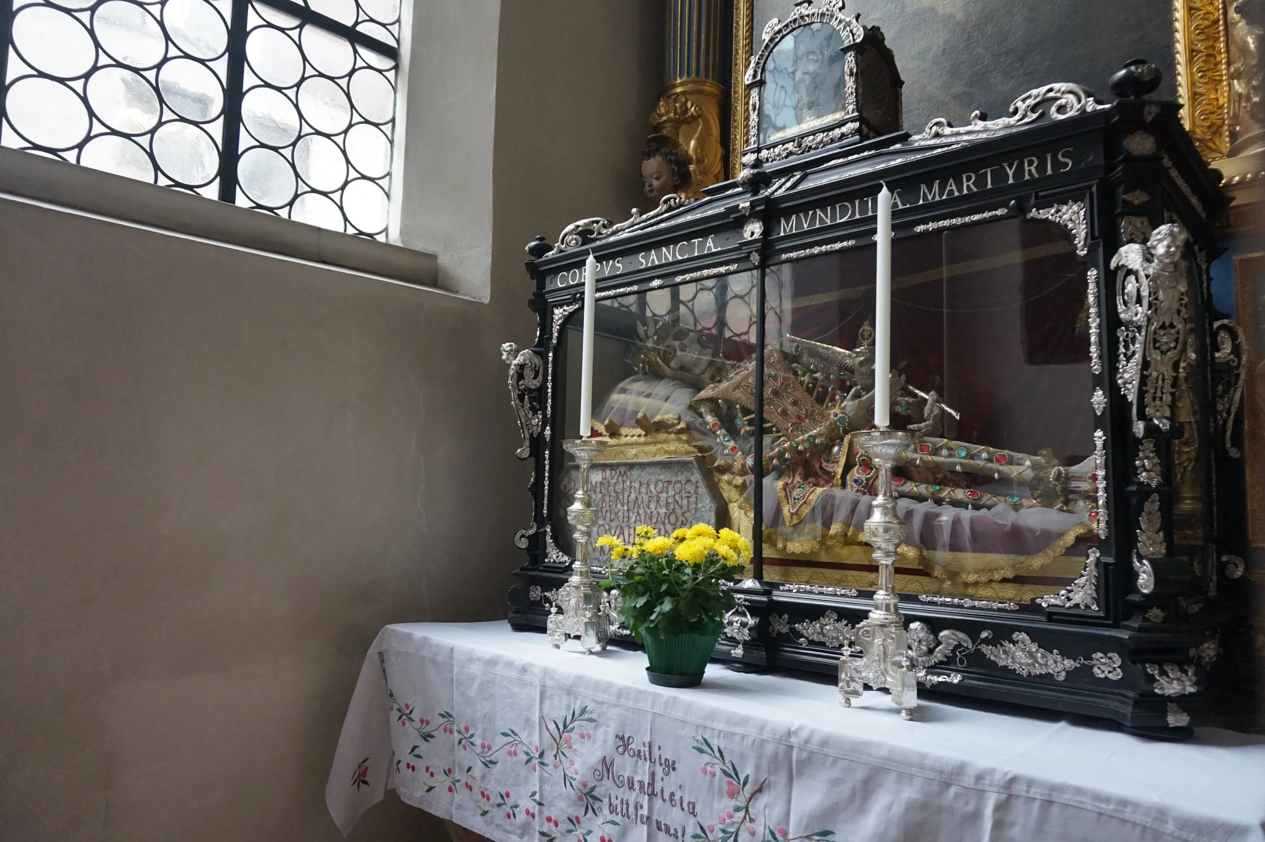 The bejeweled skeleton of St. Munditia in Munich