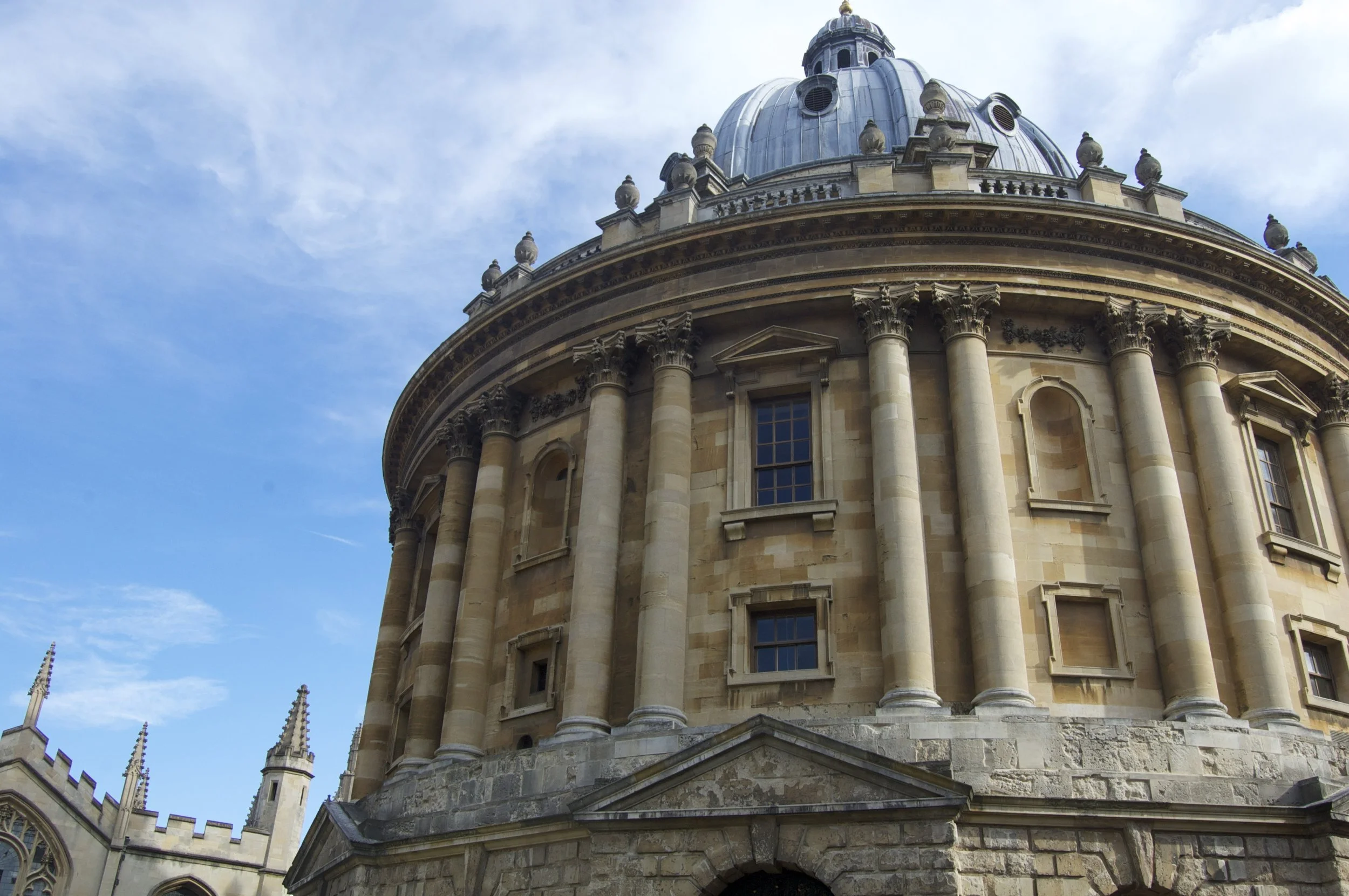 The iconic round exterior of the Bodleian Library in Oxford University