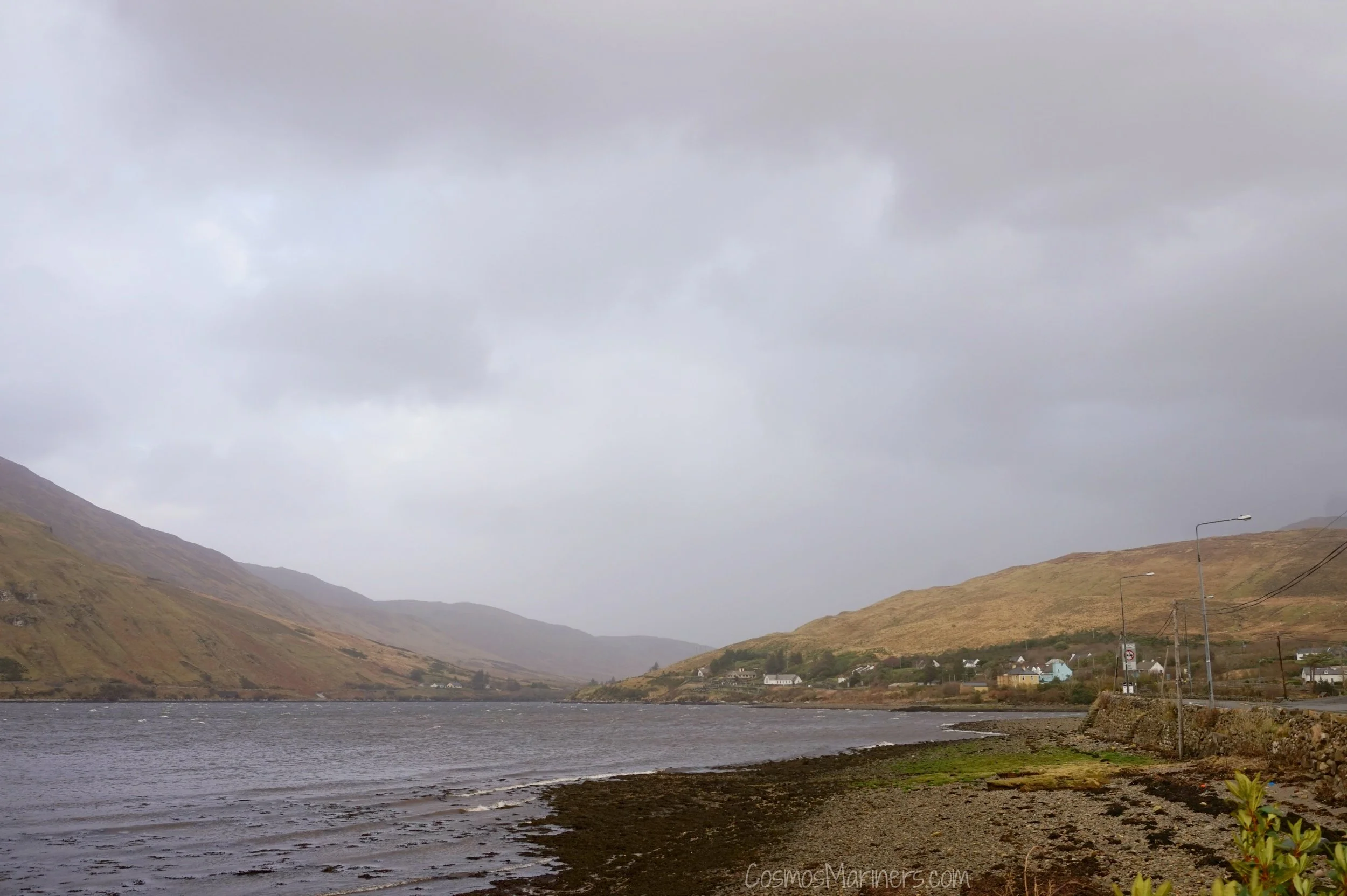 Town in Connemara on the shores of a lake