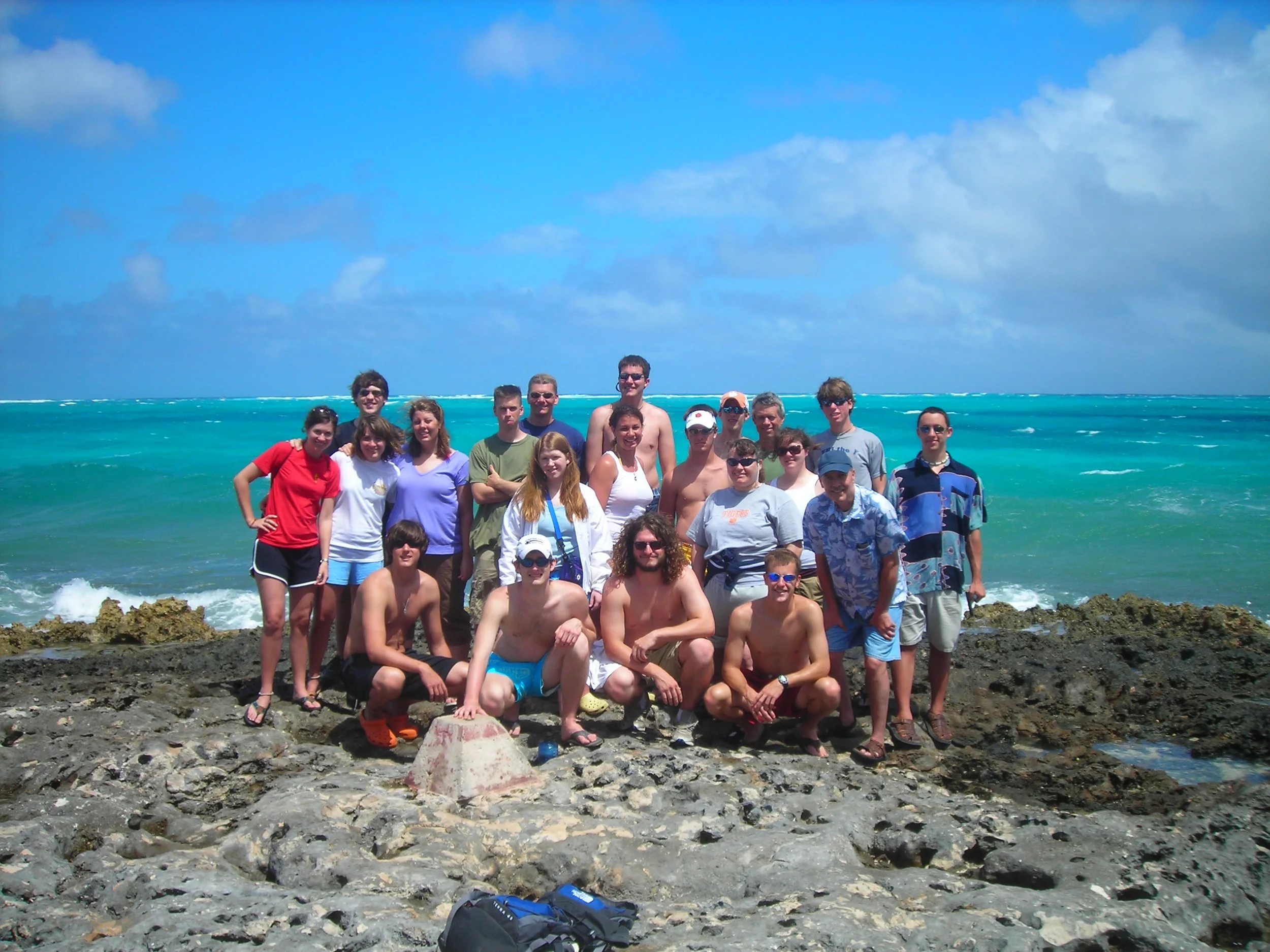 The author and her college group at Fossil Reef in Andros Bahamas