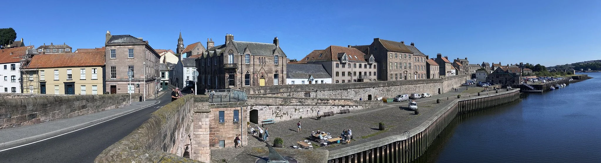 A panorama of the waterfront at Berwick-upon-Tweed