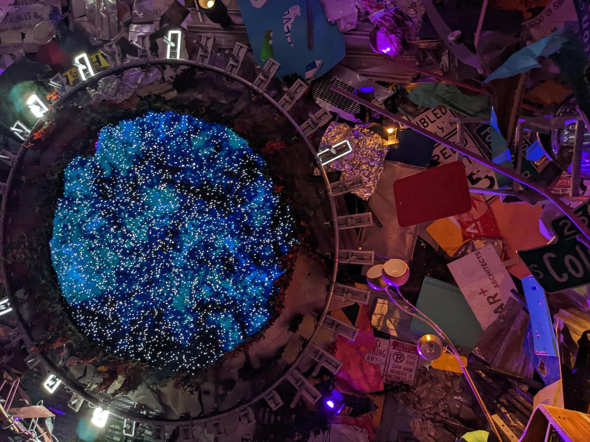 Decorated section of ceiling at Meow Wolf Denver