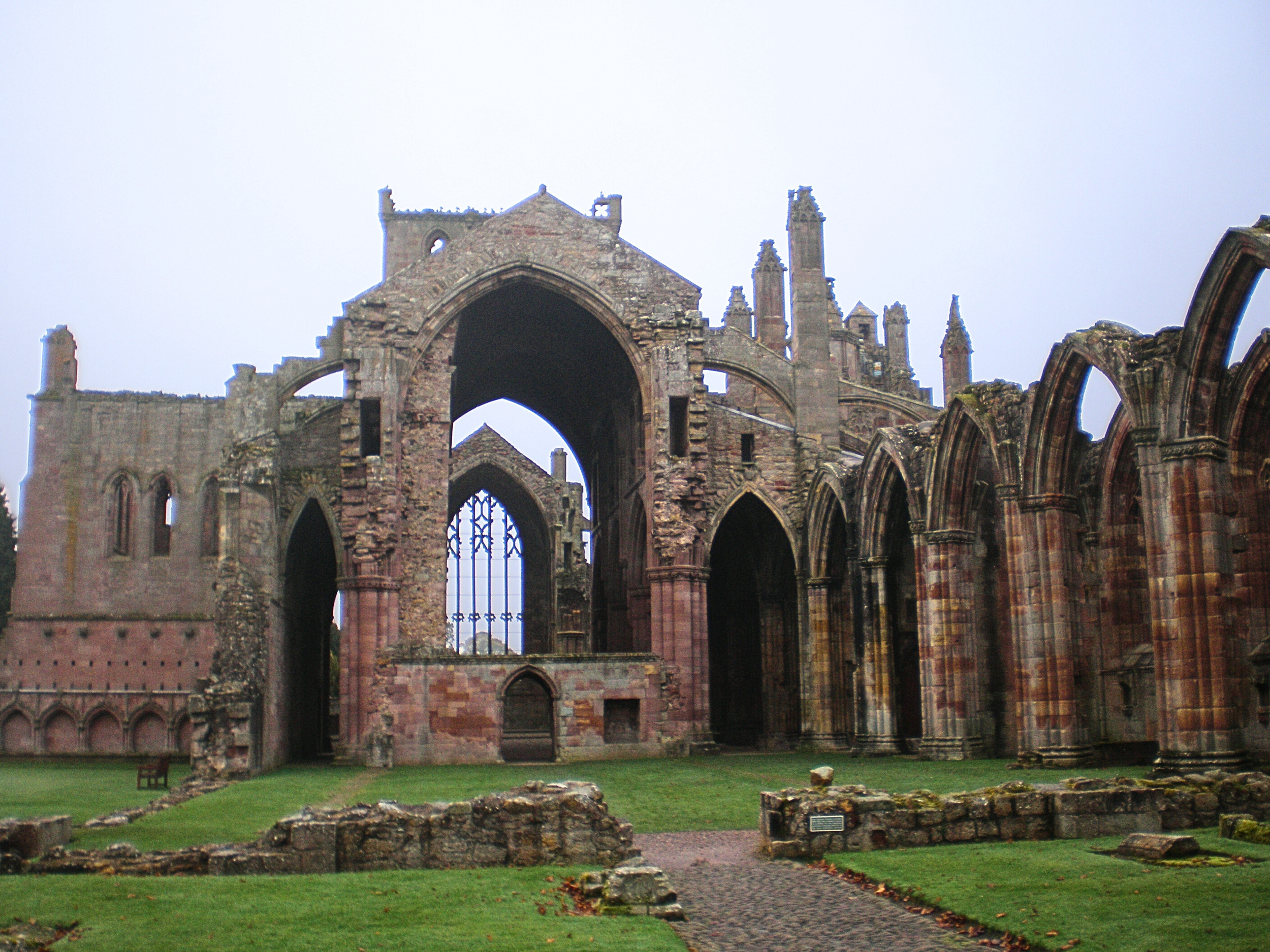 The main section of ruins at Melrose Abbey