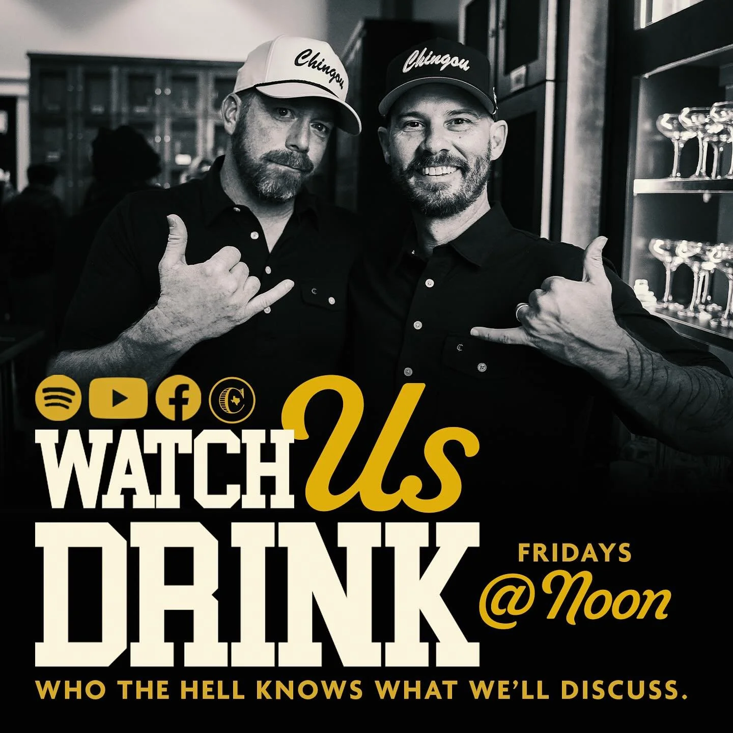 Two-Fer broadcast of your favorite live podcast, Watch Us Drink. Friday at noon as per usual, and special broadcast of Bar Wars on Sunday night at 8:30p! Tune in on YouTube or Facebook Live!