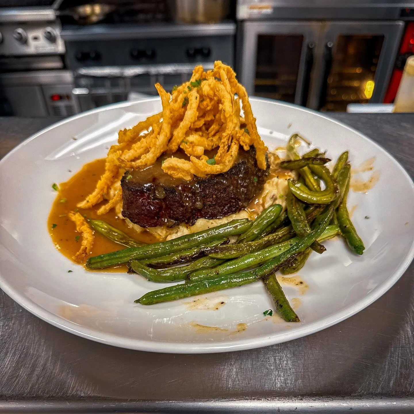 You&rsquo;re gonna want to come have the lunch special today. Rosie&rsquo;s Smoked Meatloaf with Brown Gravy, Onion Straws, Cream Cheese Mashed Potatoes and Green Beans.