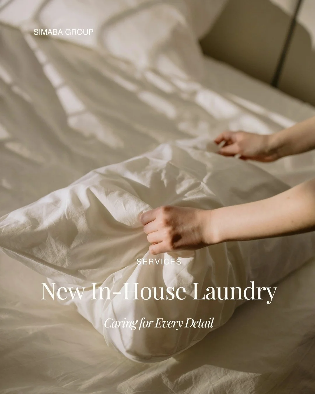 At Simaba, we believe true hospitality is always evolving.

Our new In-House Laundry Service has been created to care for every detail, ensuring each apartment feels as fresh, comfortable, and personal as it should.

From now on, every stay will carr