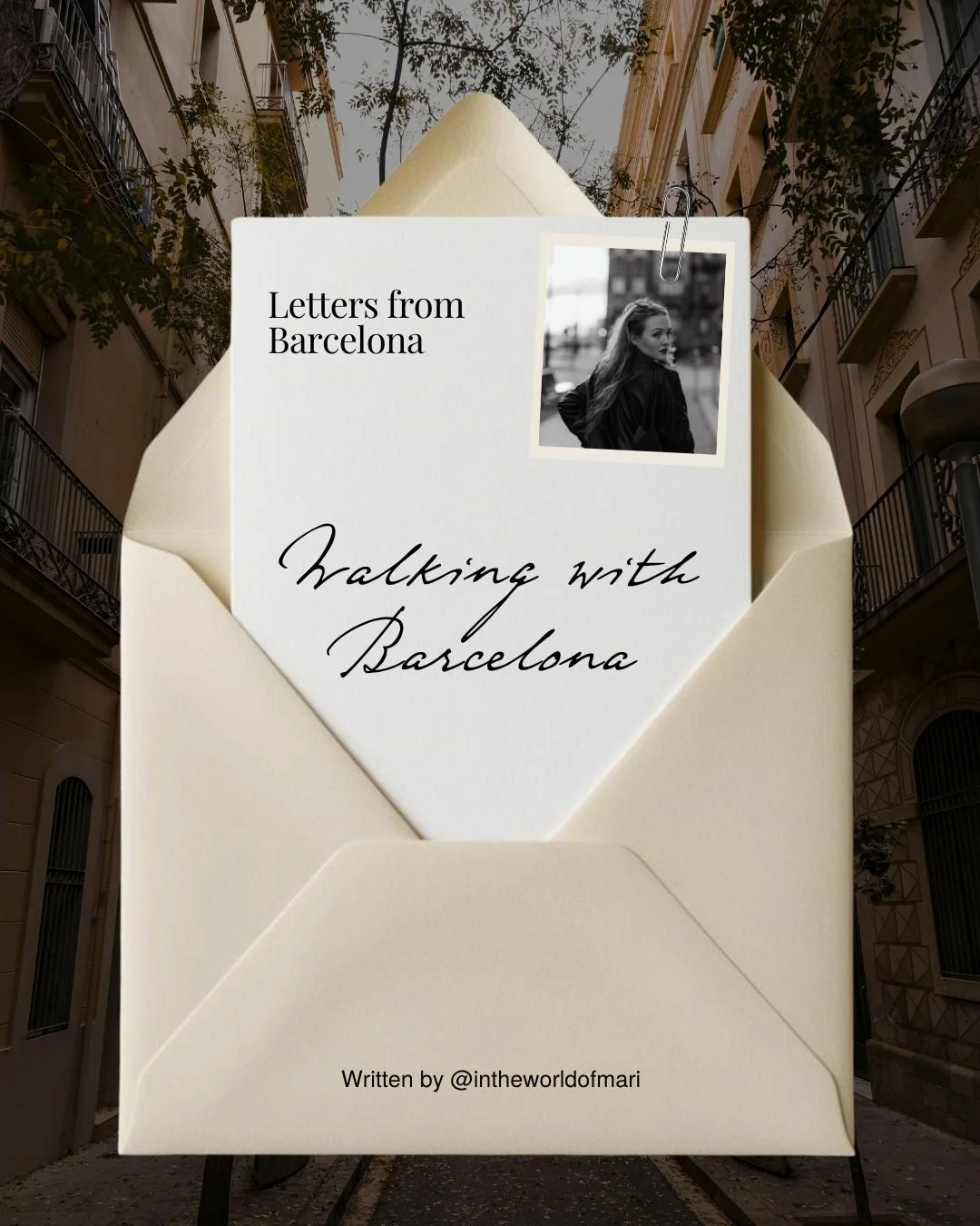 This month, Mari invites us to walk in Barcelona without rushing or collecting moments. To notice how the city shifts with every step: familiar streets, changing light, small scenes that only appear when you pass by again.

Walking becomes a way of p