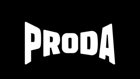 The word 'PRODA' in white, bold letters on a black background.