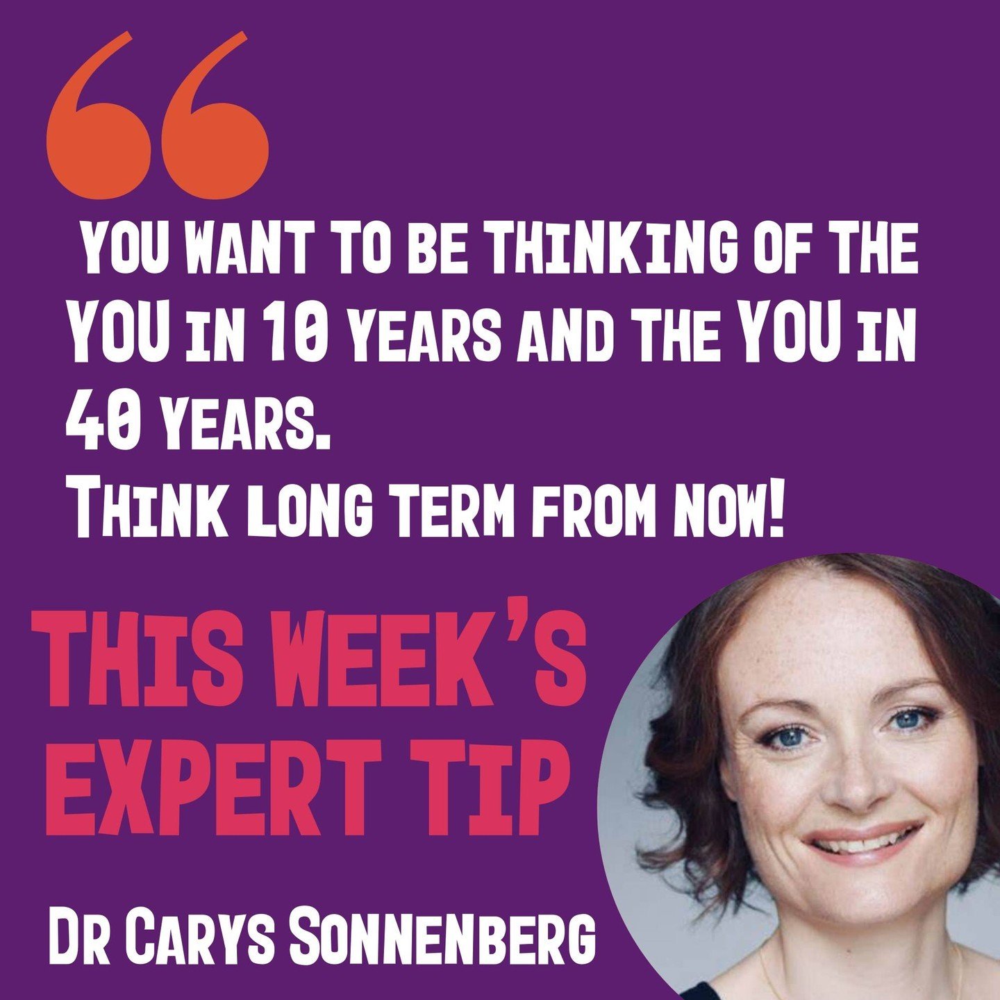 Dr Carys Sonnenberg is a GP with a special interest in women's health and menopause and she's also a member of the British Menopause Society.

Thank you Dr Sonnenberg @rowenahealth for sharing your expert tip with us.

&ldquo;Think long term from NOW
