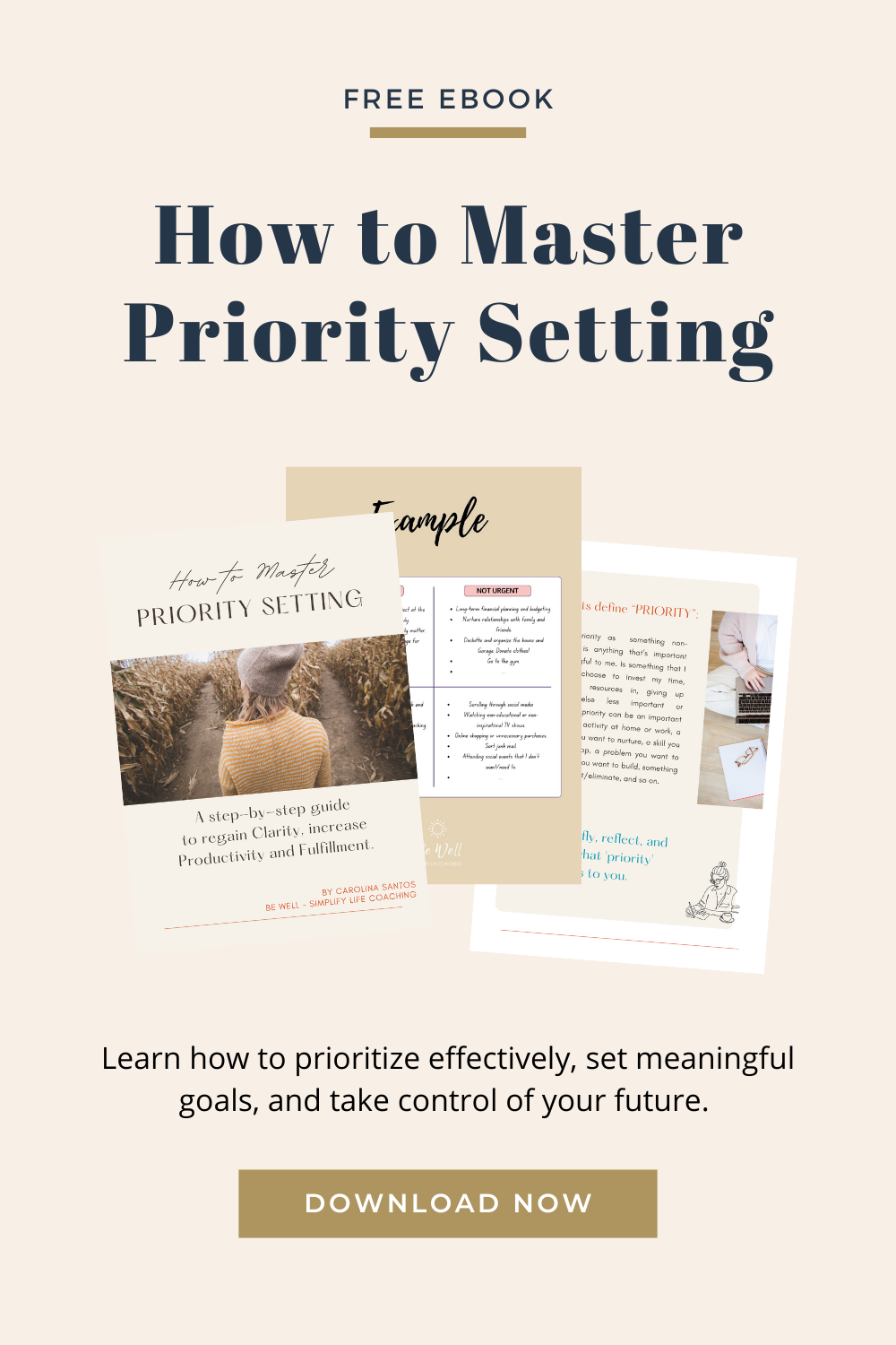Cover of the "How to Master Priority Setting" guide, helping readers clarify priorities and live with greater authenticity and intention.
