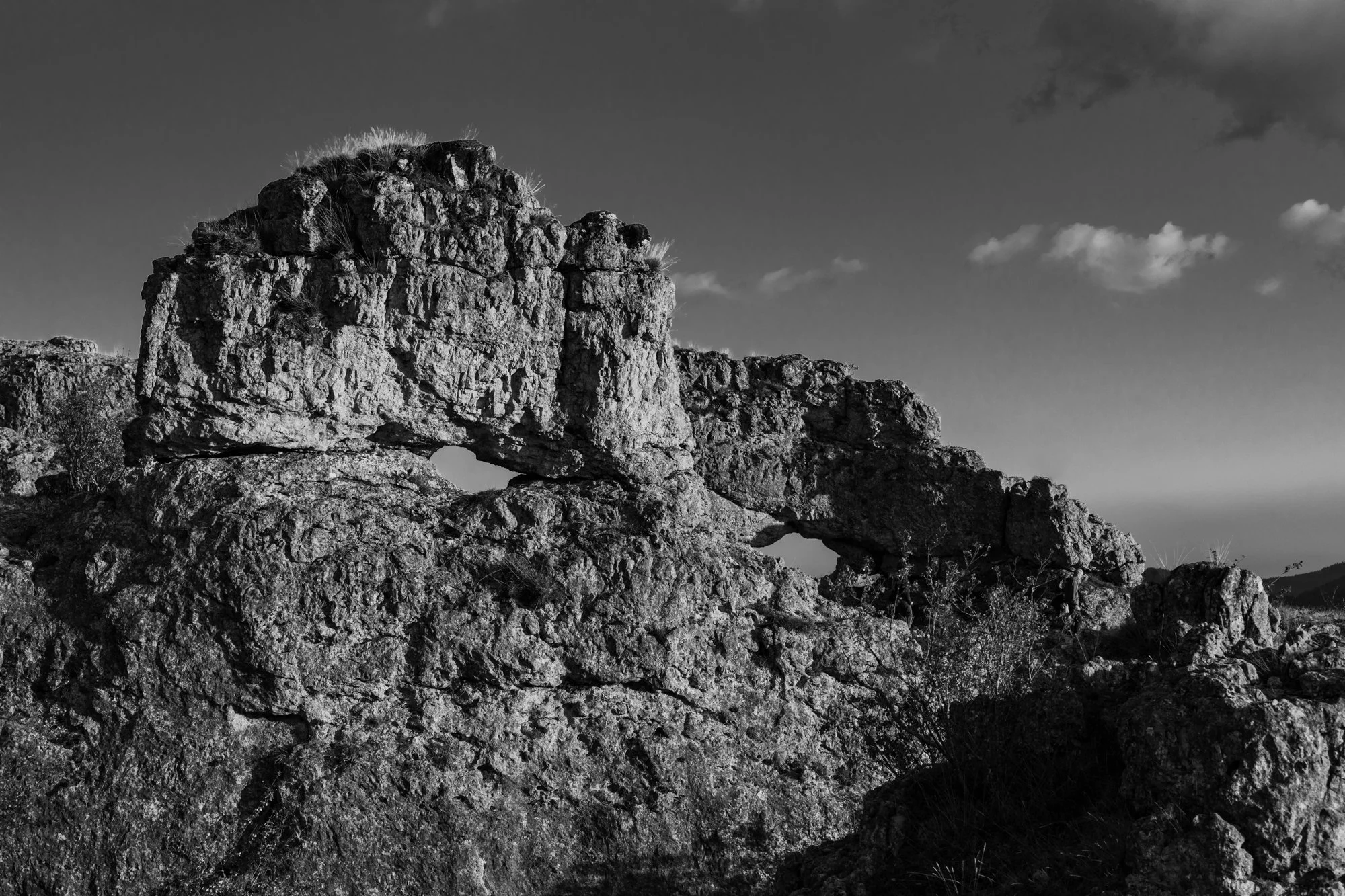 Série photo de Stéphane Ouradou en noir et blanc dans les Cévennes en Lozère