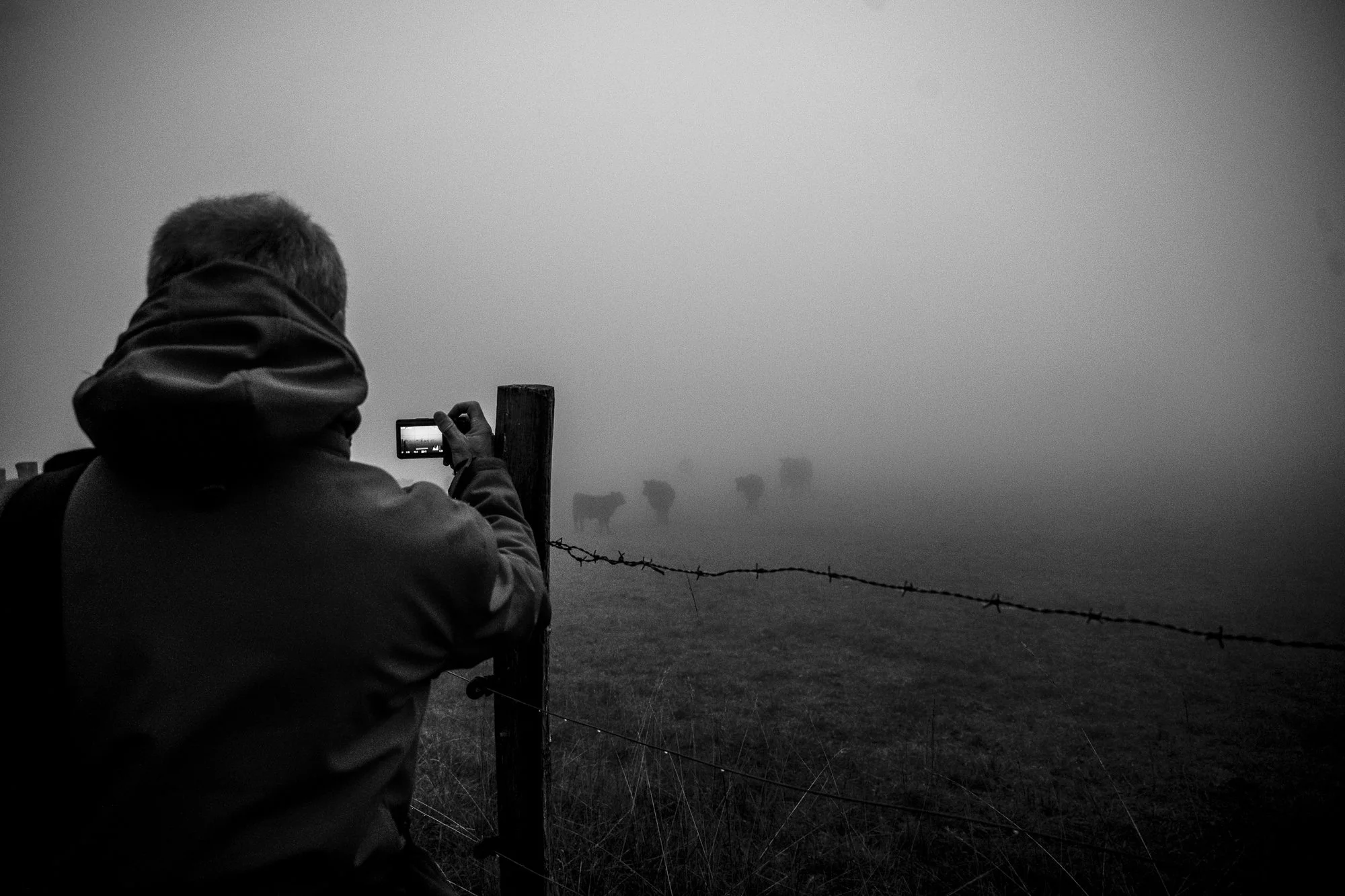 Série photo de Chris Branruz en noir et blanc dans les Cévennes en Lozère