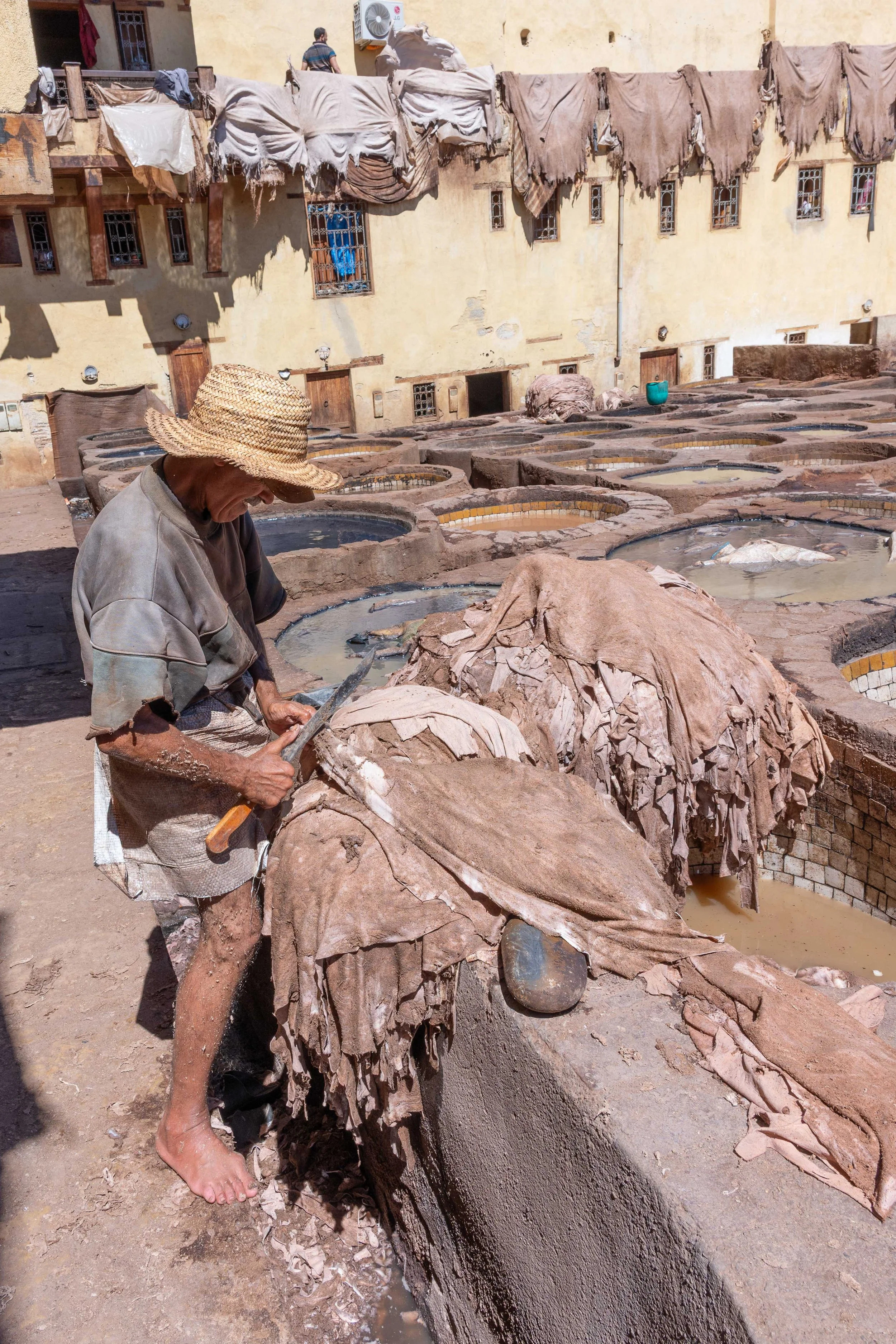 Série photo documentaire de la tannerie de Chouara à Fès