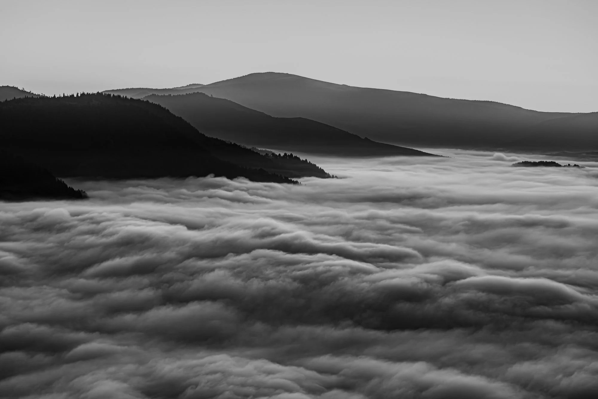 Série photo de Stéphane Ouradou en noir et blanc dans les Cévennes en Lozère