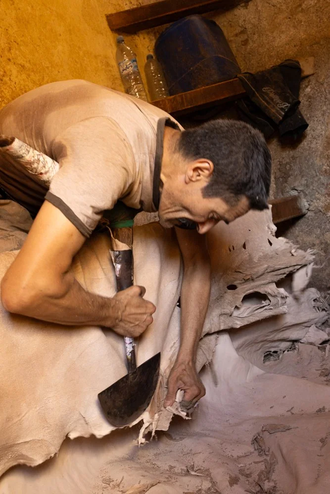 Série photo documentaire de la tannerie de Chouara à Fès