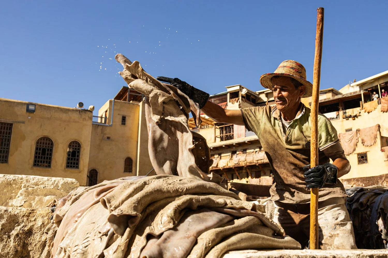 Série photo documentaire de la tannerie de Chouara à Fès