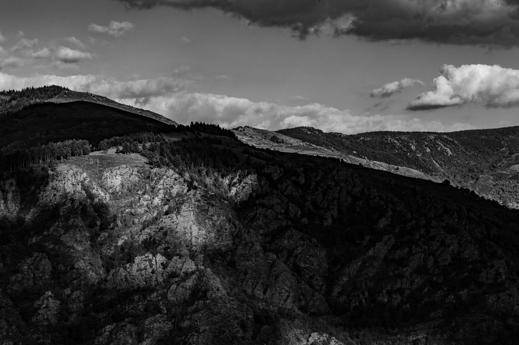 Série photo de Stéphane Ouradou en noir et blanc dans les Cévennes en Lozère