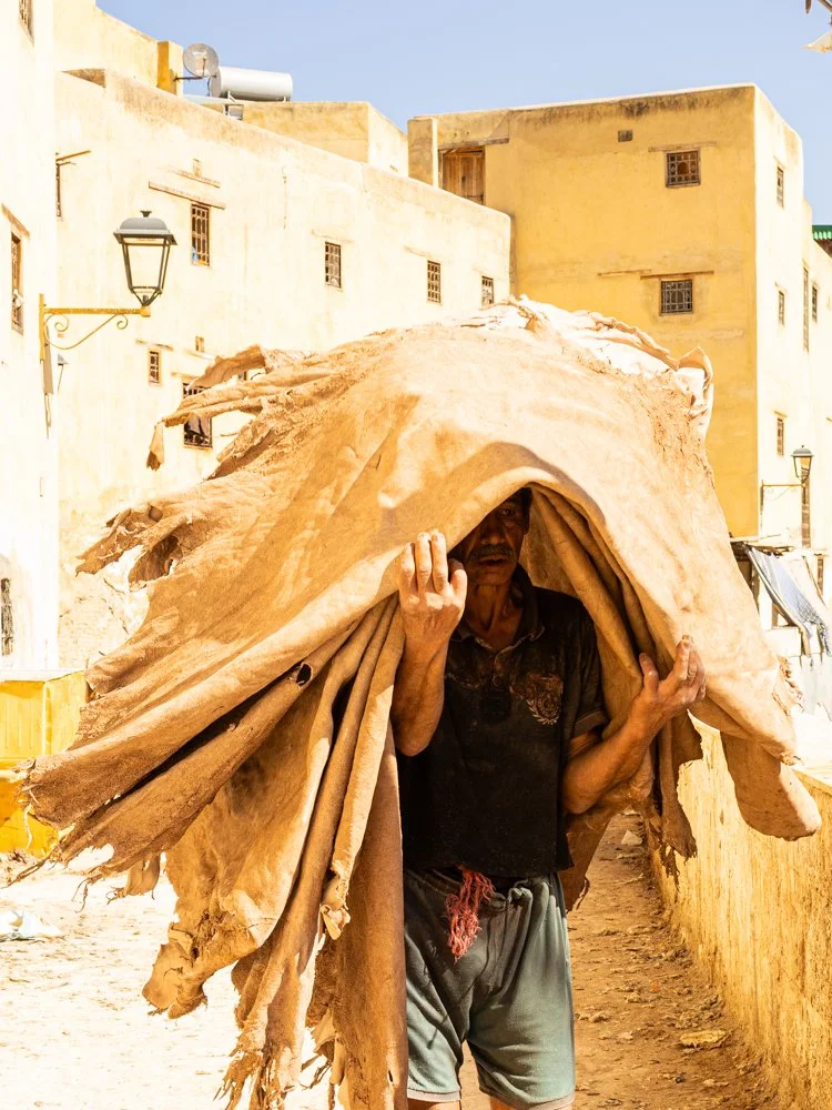 Série photo documentaire de la tannerie de Chouara à Fès