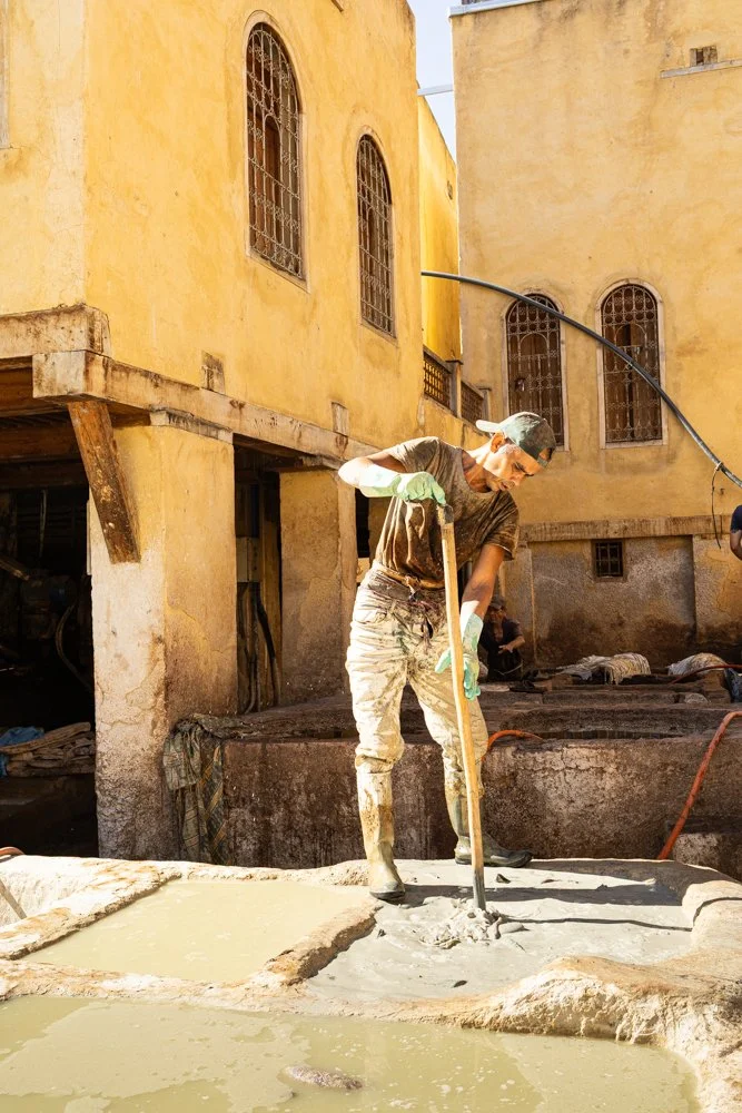 Série photo documentaire de la tannerie de Chouara à Fès