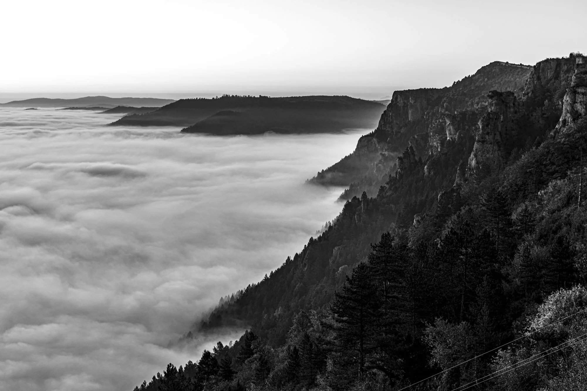 Série photo de Philippe Alliel en noir et blanc dans les Cévennes en Lozère