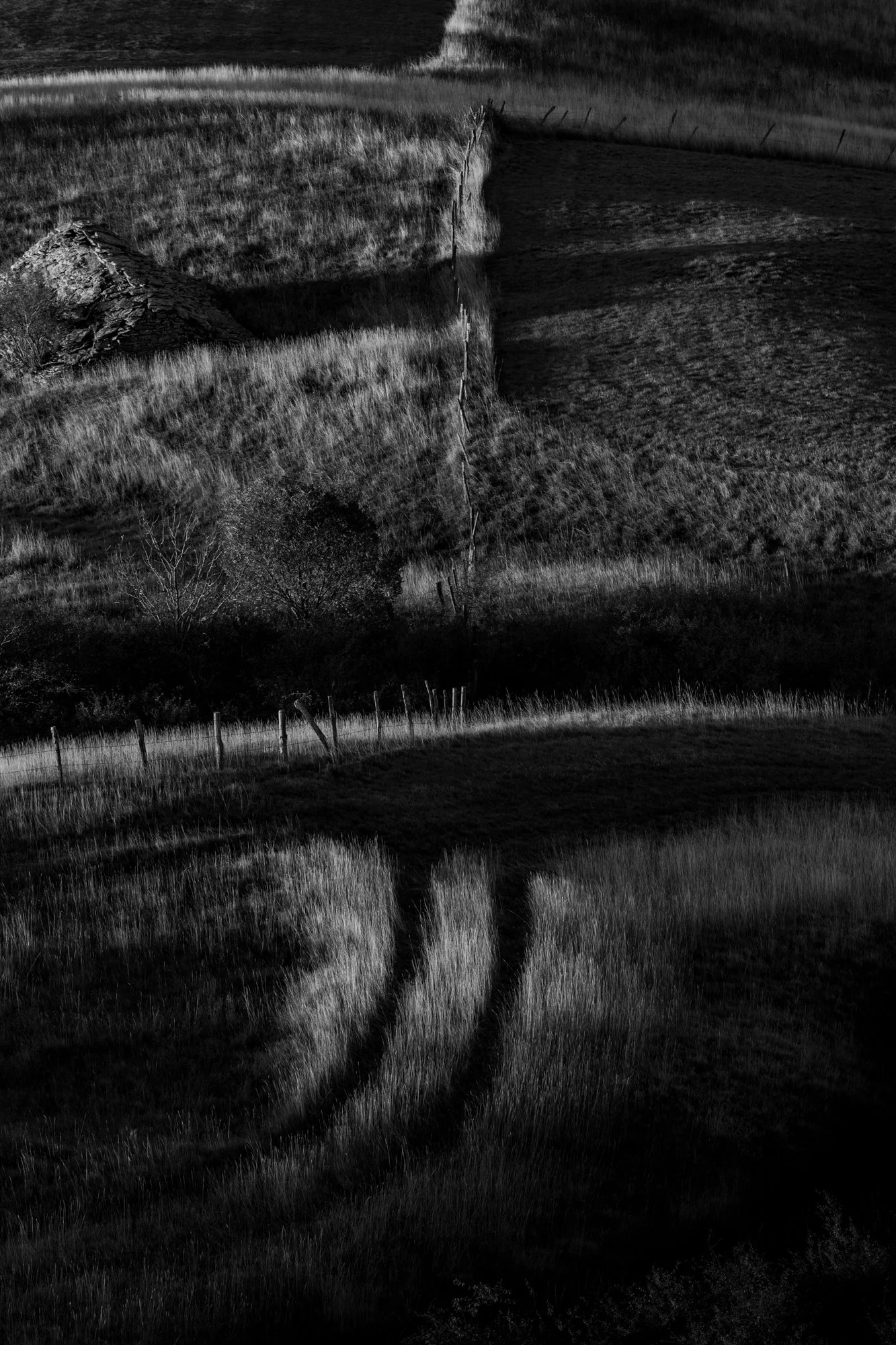 Série photo de Stéphane Ouradou en noir et blanc dans les Cévennes en Lozère