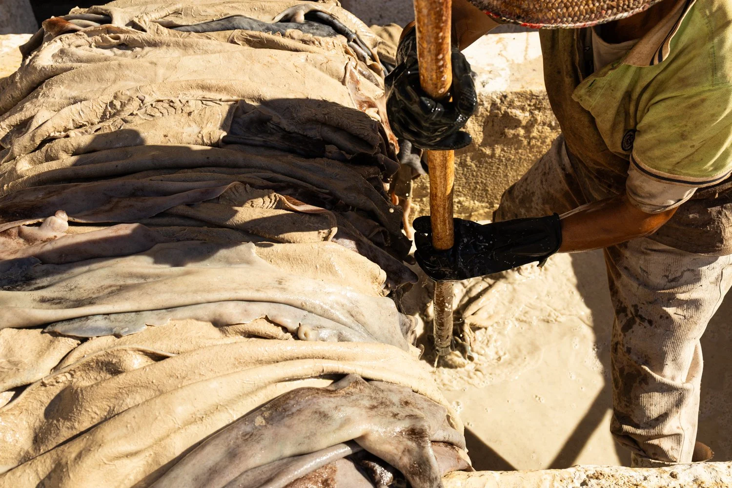 Série photo documentaire de la tannerie de Chouara à Fès
