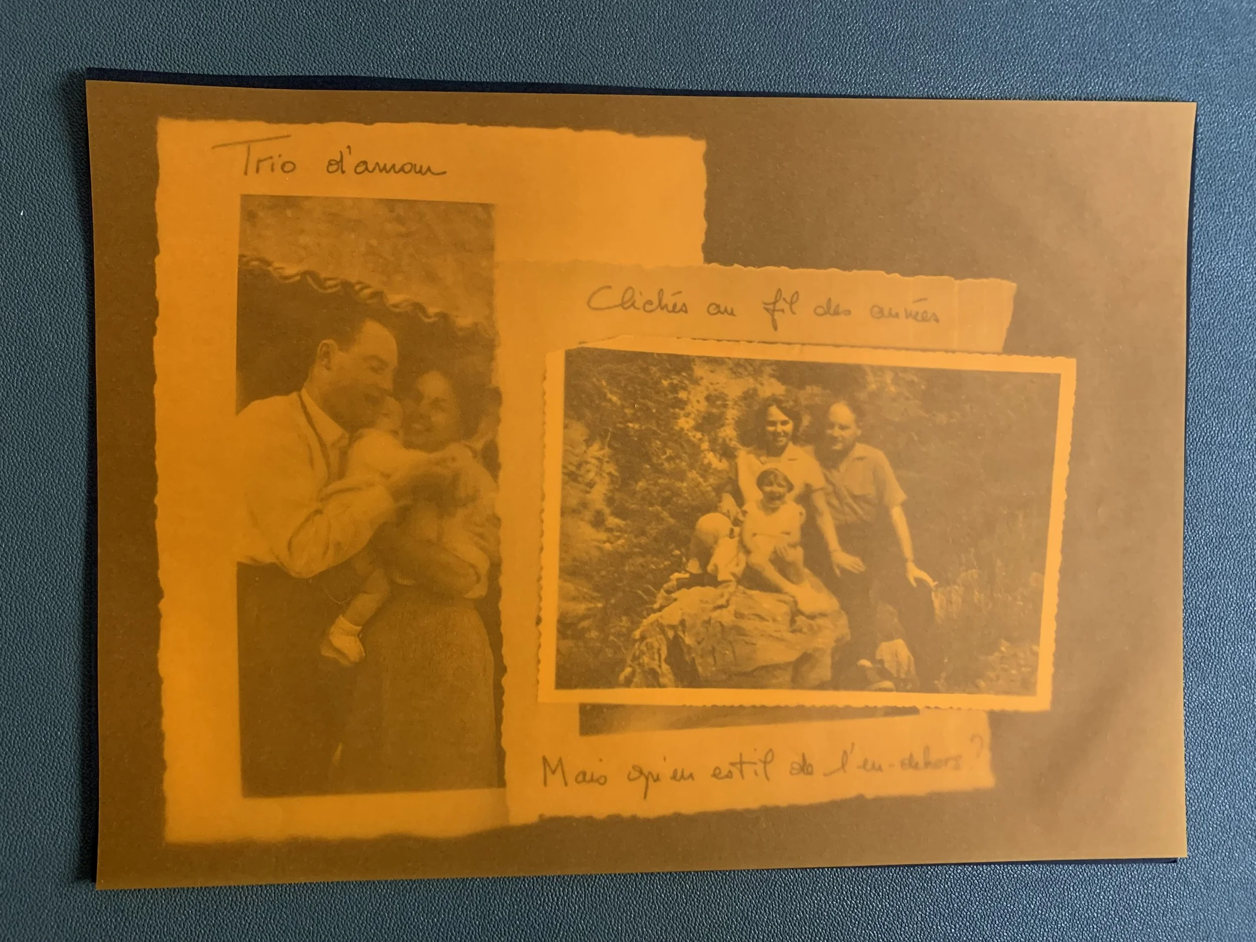 Projet photo de Nelly Mourier-Grenier autour de la mémoire et des archives familiales dans une formation photo en ligne documentaire autour de la narration et de la matérialité dans la photographie plastique.