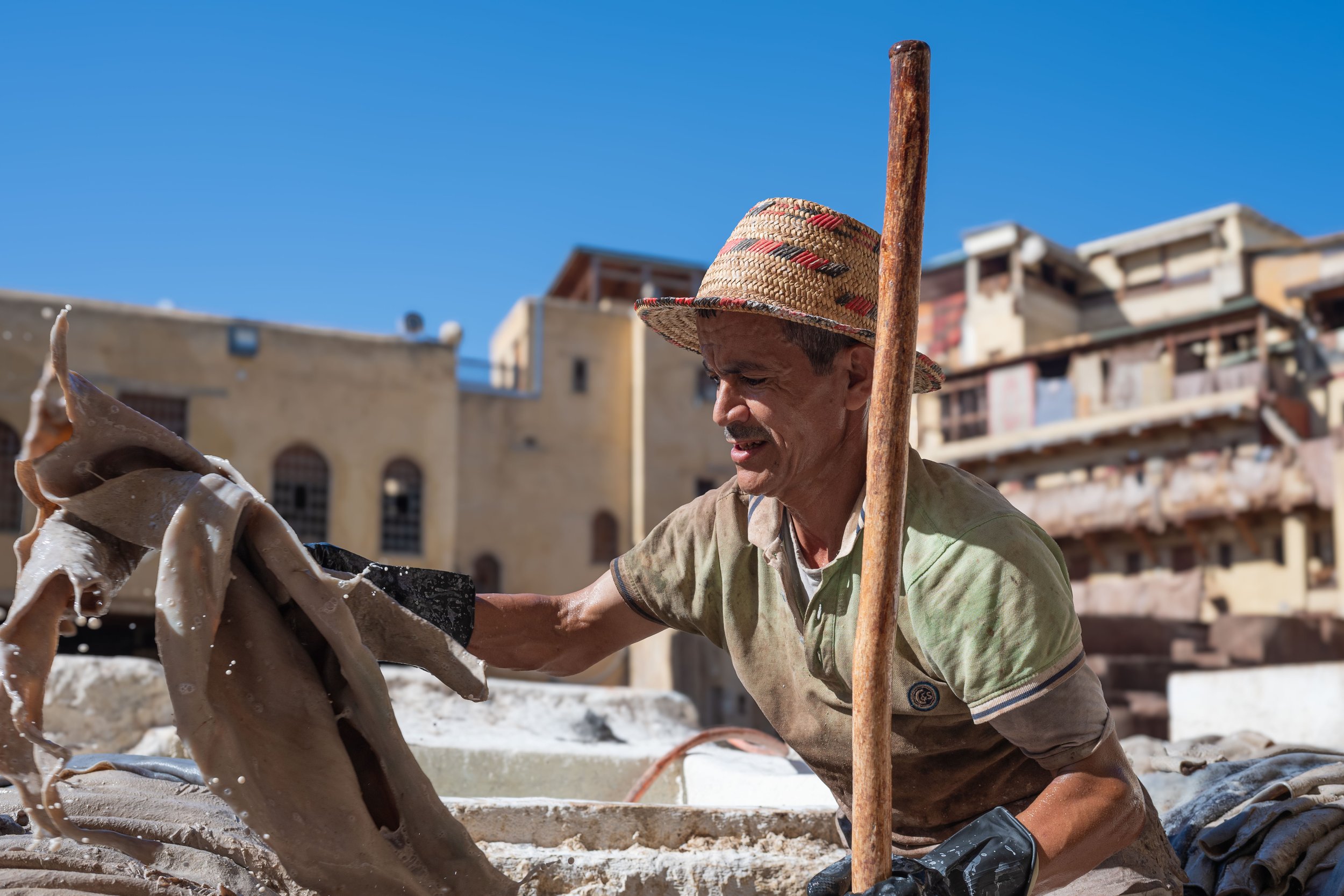 Série photo documentaire de la tannerie de Chouara à Fès