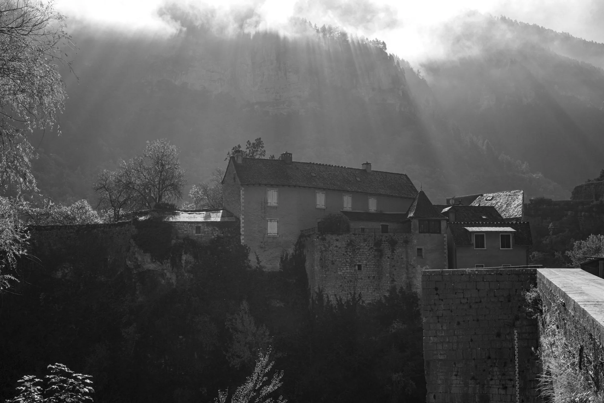Série photo de Philippe Alliel en noir et blanc dans les Cévennes en Lozère