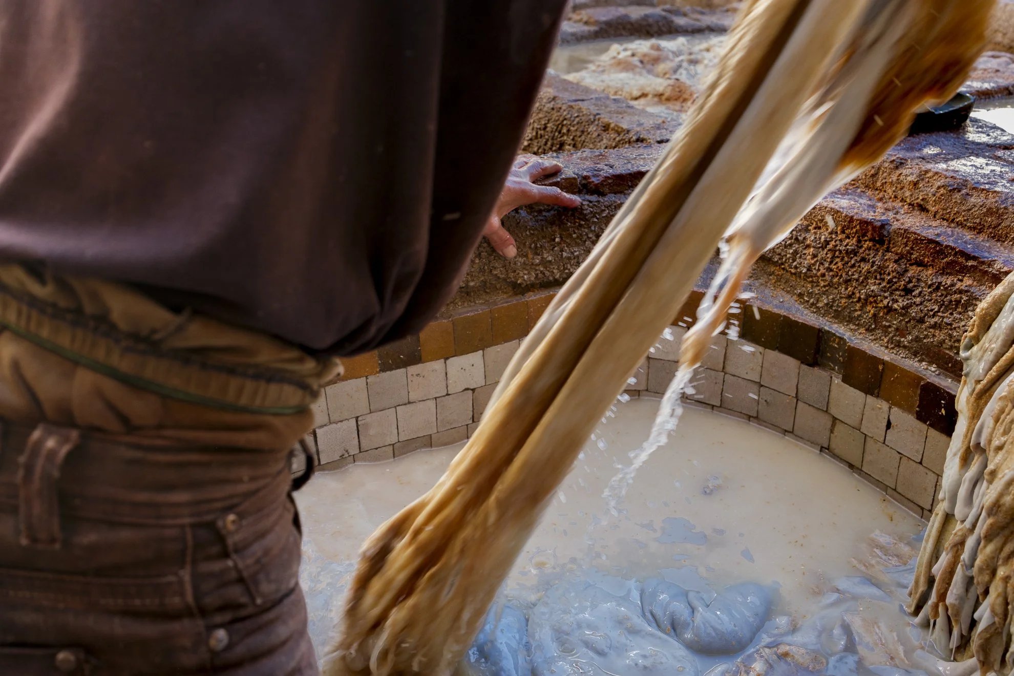 Série photo documentaire de la tannerie de Chouara à Fès