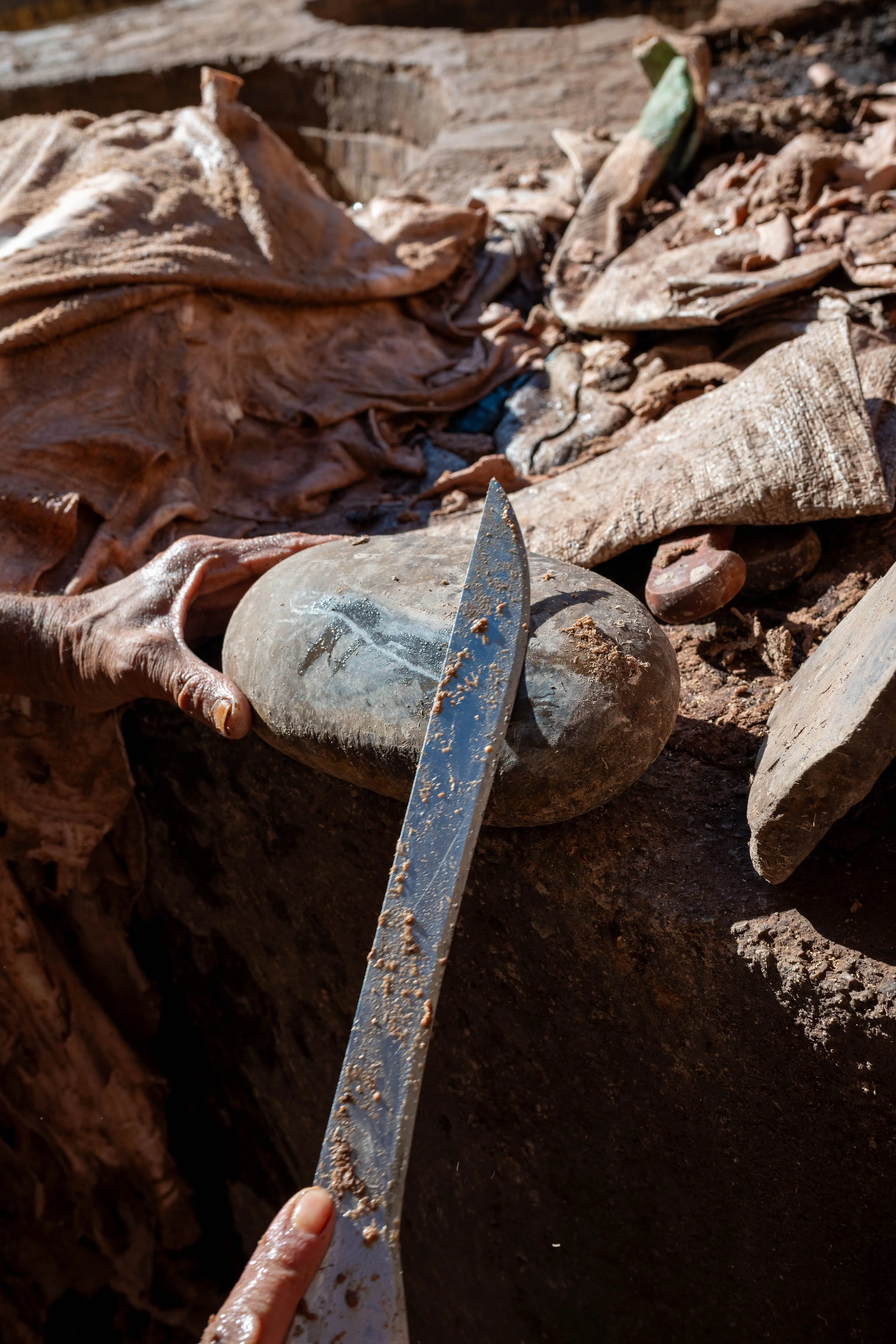 Série photo documentaire de la tannerie de Chouara à Fès