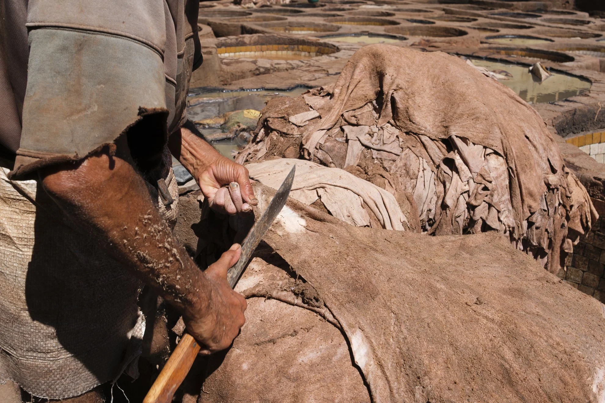 Série photo documentaire de la tannerie de Chouara à Fès