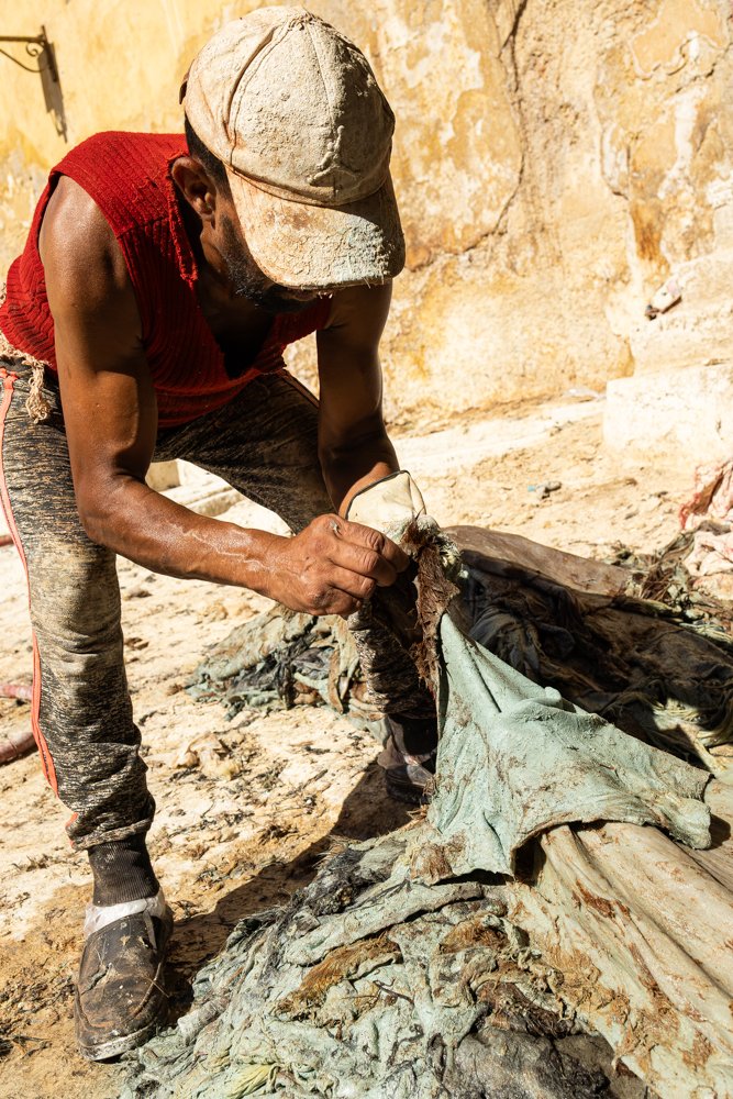 Série photo documentaire de la tannerie de Chouara à Fès