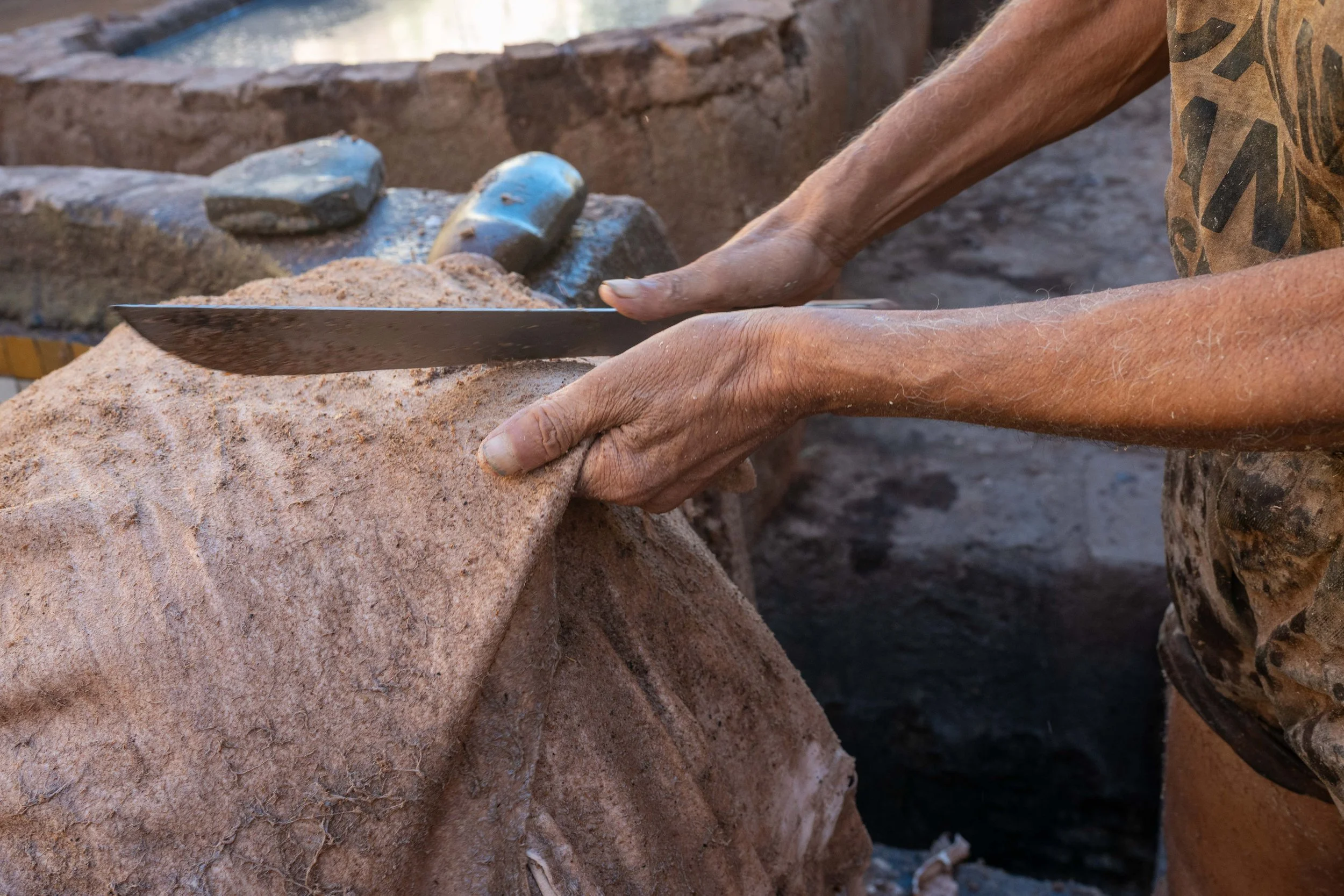 Série photo documentaire de la tannerie de Chouara à Fès