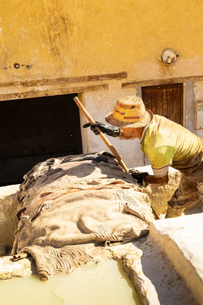 Série photo documentaire de la tannerie de Chouara à Fès