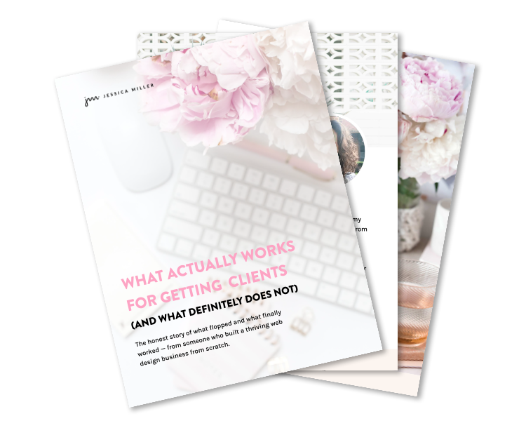 what actually works for getting clients pdf cover with keyboard and pink peony