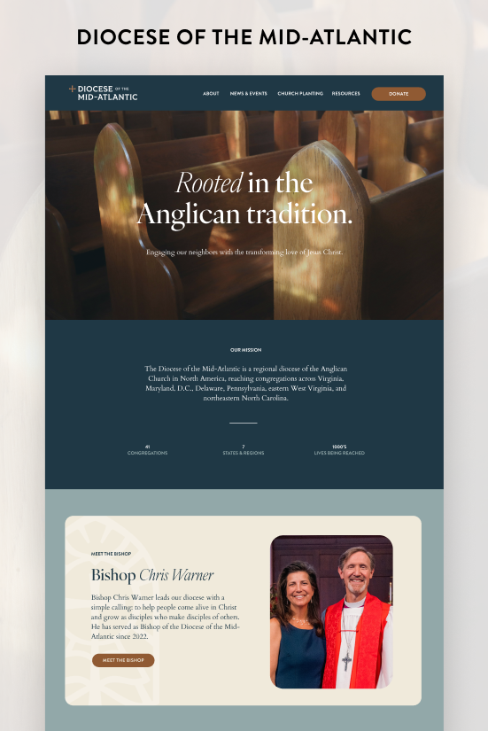 Brand Implementation and Website Redesign for an Anglican Diocese