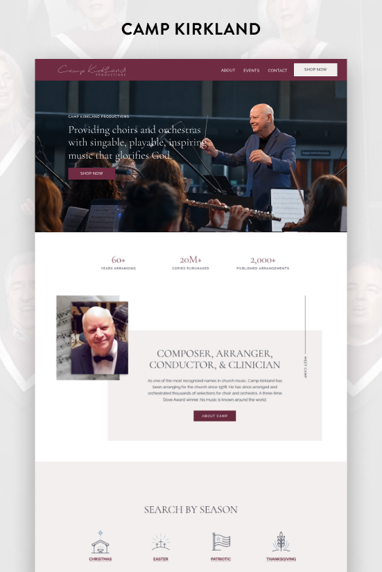 Timeless and Elevated Website Refresh for a Legendary Church Music Arranger