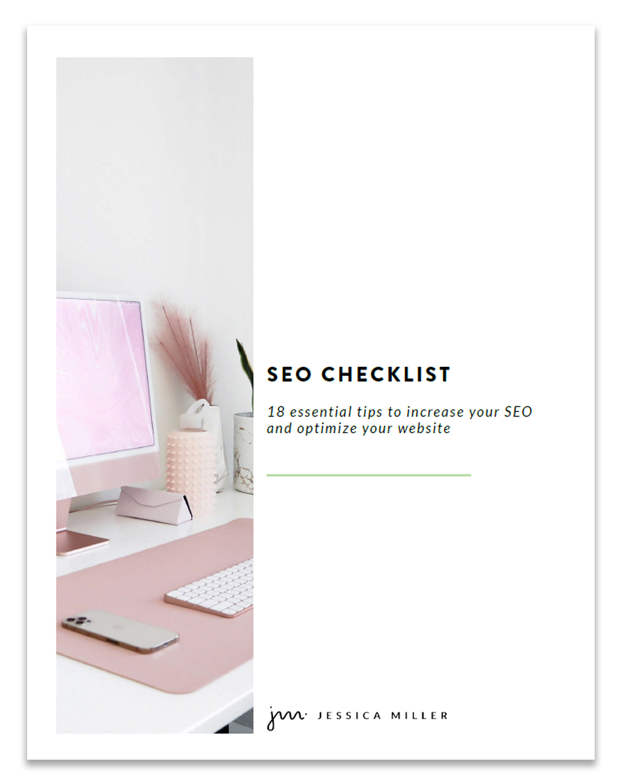 seo checklist pdf of monitor with pink screen and a white wall behind it