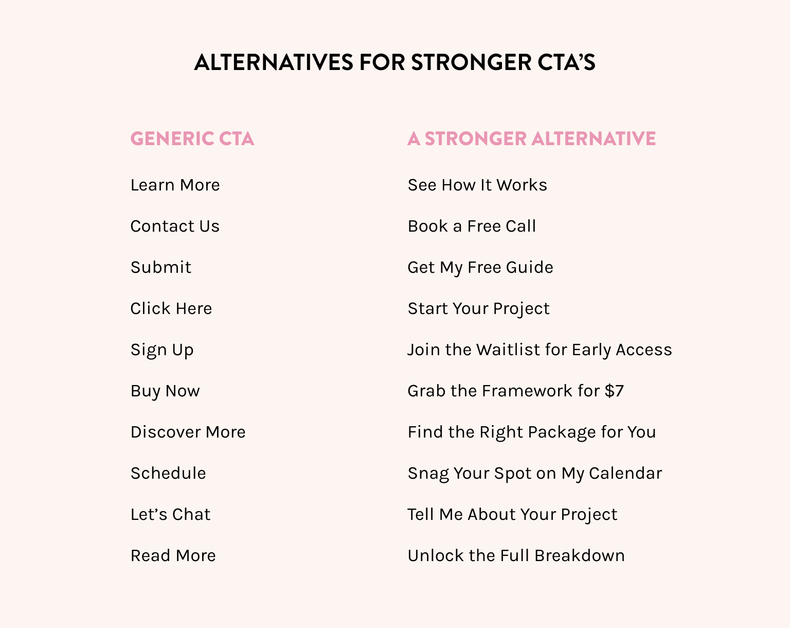 list of strong ctas to replace generic ctas