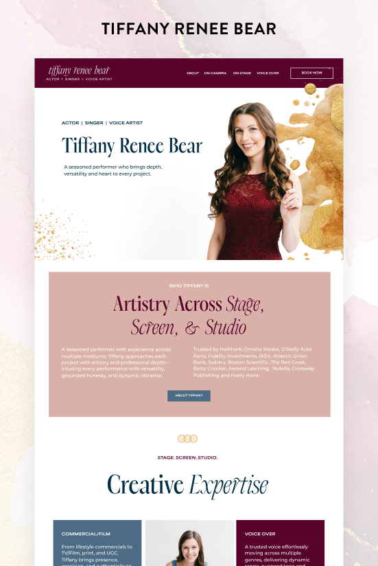 Sophisticated Website Redesign for a Professional Actor, Singer, and Voice Artist