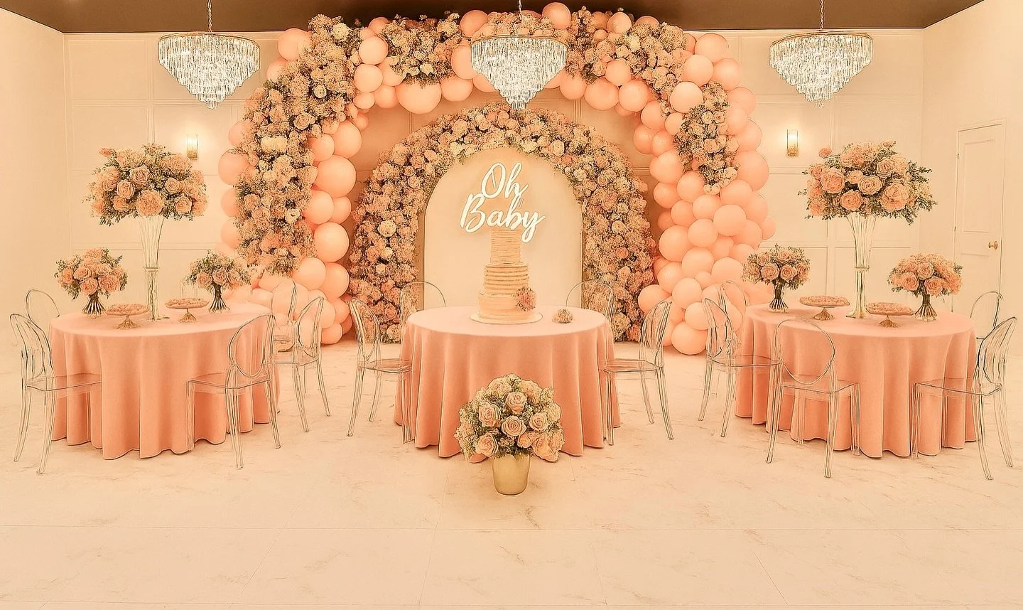 Who doesn&rsquo;t love a grand design? #babyshower #yorkpa #celebration #pink #decor