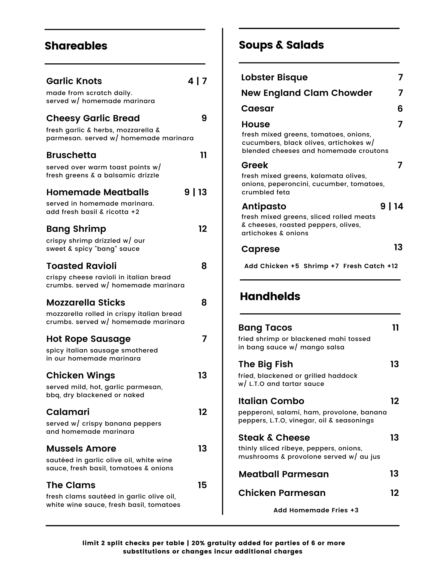 Menu — s Violas Pizza, Pasta, and Seafood