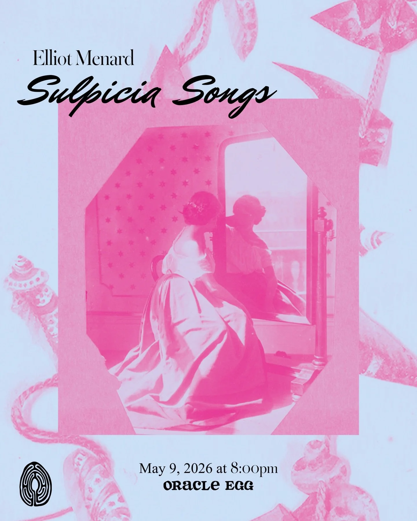𝑺𝒖𝒍𝒑𝒊𝒄𝒊𝒂 𝑺𝒐𝒏𝒈𝒔 by Elliot Menard ⋆˚࿔ a solo opera-theater fever dream for voice, electronics, and keyboard

Saturday May 9
doors at 7:30pm | show at 8:00pm
$15 advance tickets | $20 day of show
Students with valid ID $10 
Ticket link in b